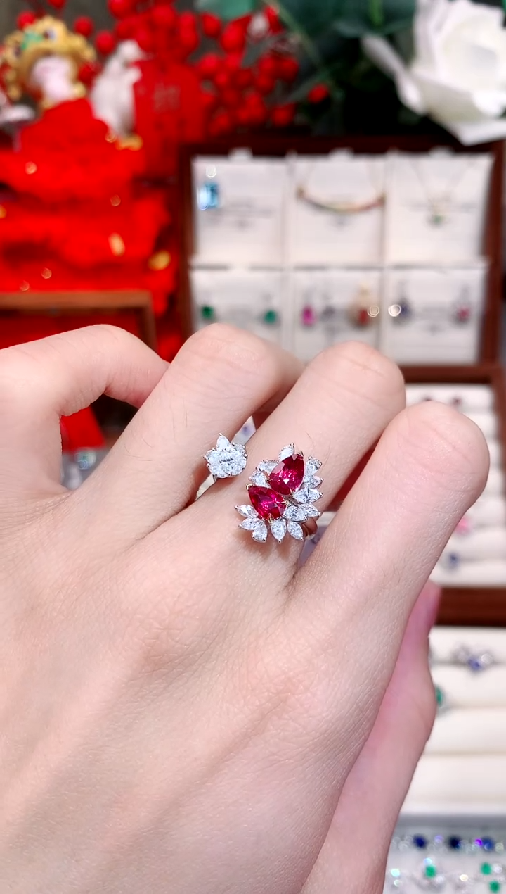 【闪购商品】红宝石戒指18K金镶嵌1.2ct/天然宝石/七天无理由