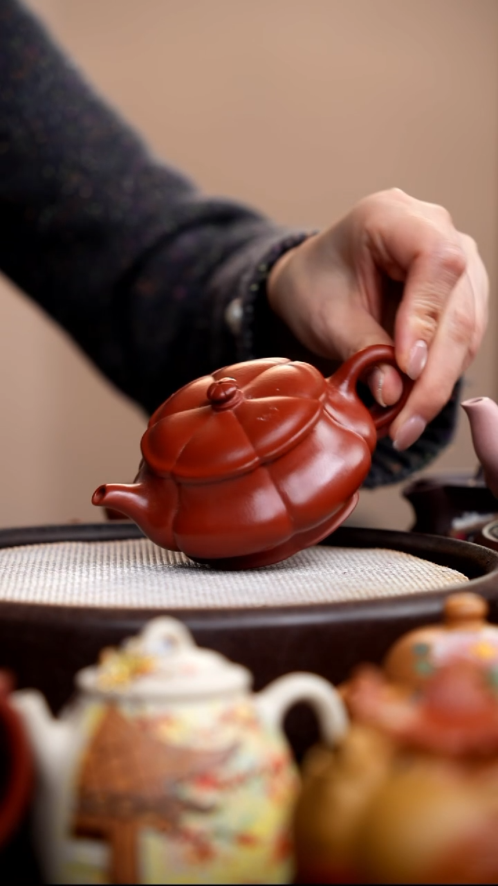 茶壶紫砂朱泥梅花水扁