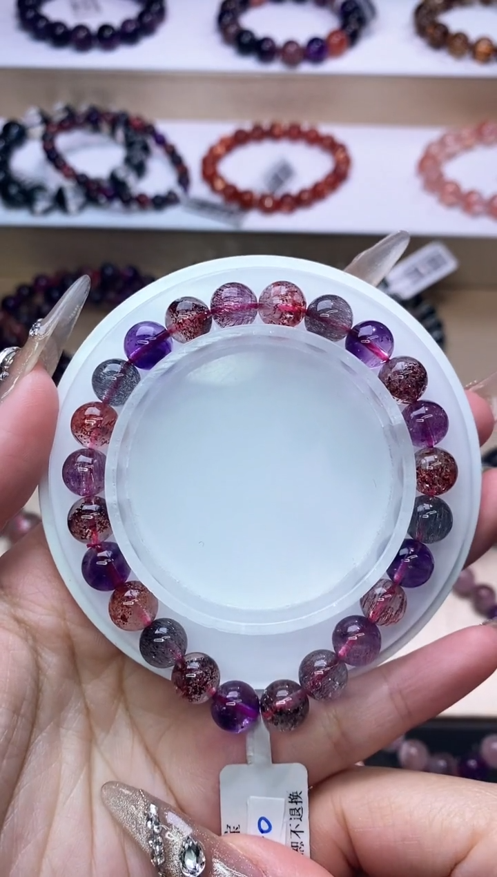 【闪购商品】水晶手链未镶嵌黑加仑超七单圈7m+
