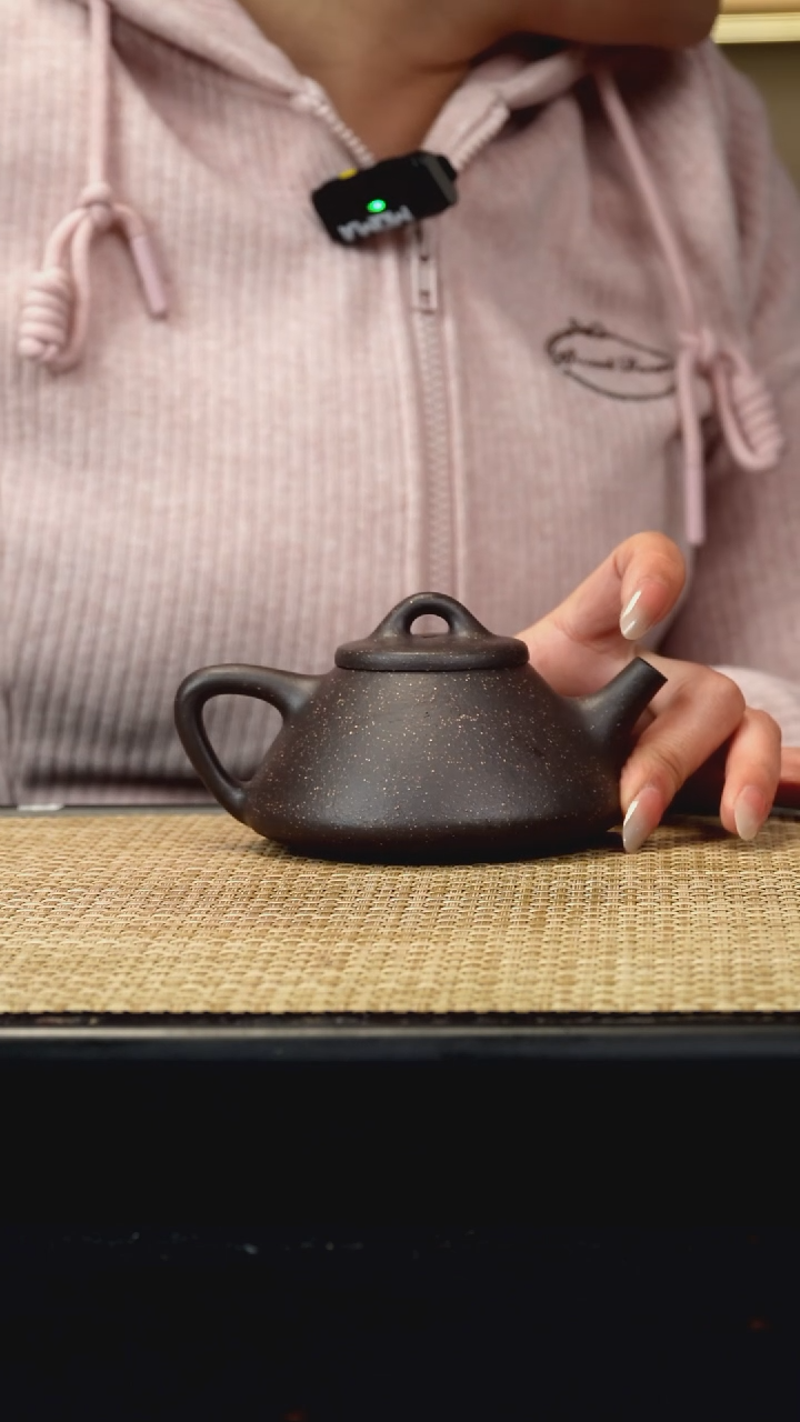 【闪购商品】紫砂茶壶青灰段子冶石瓢180c
