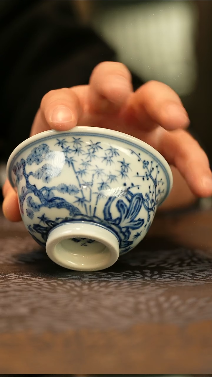 中式垂虹慕古松竹梅压手