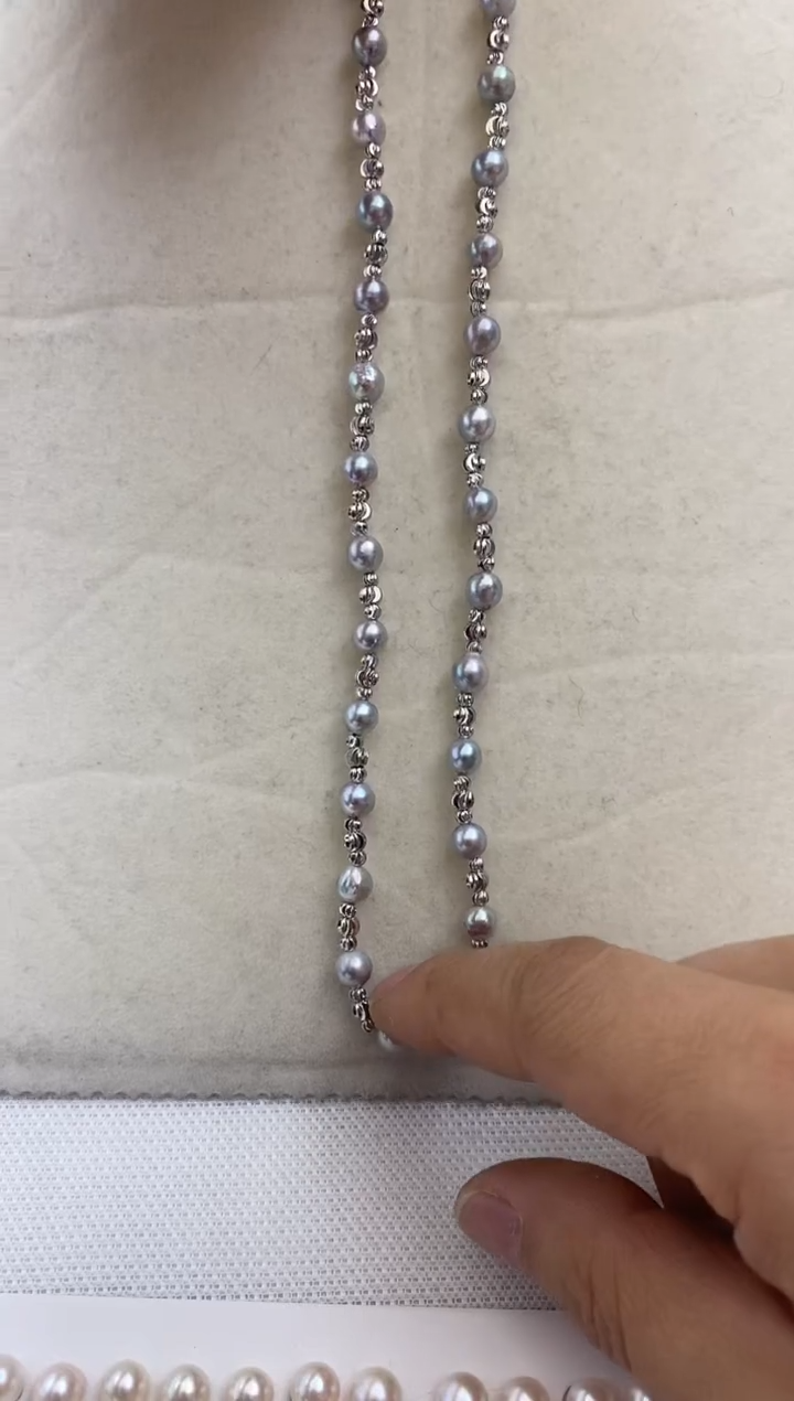 【闪购商品】海水珍珠项链合金真多麻项链6-7mm