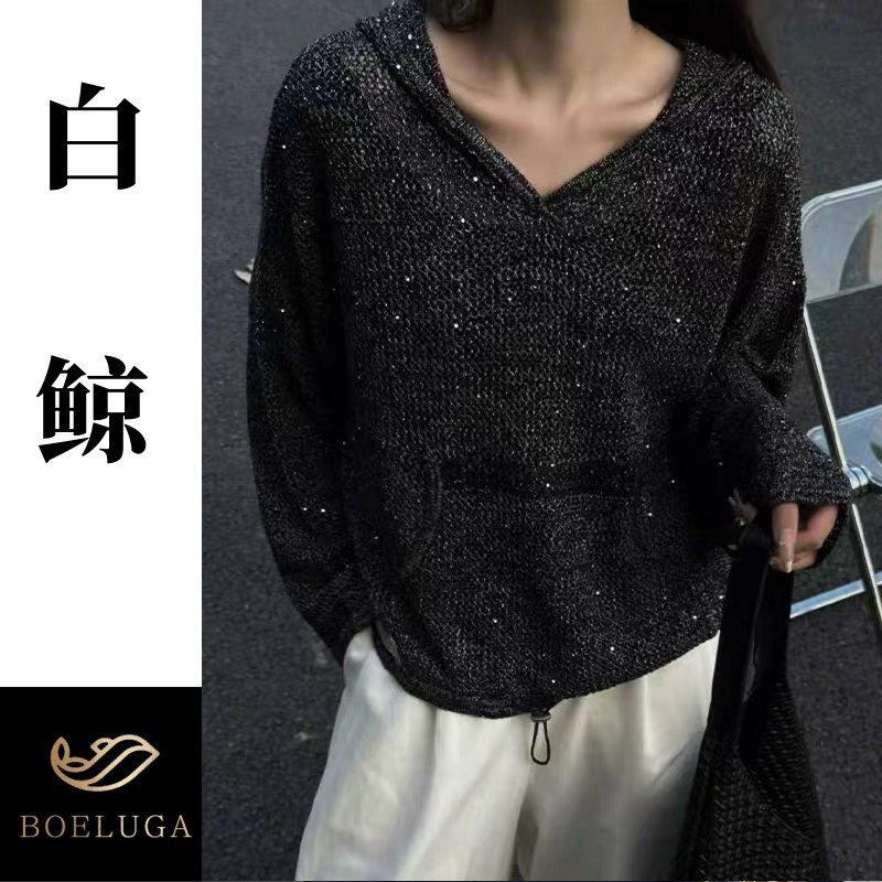【白鲸】2025新款秋冬连帽长袖套头时尚百搭宽松休闲2710