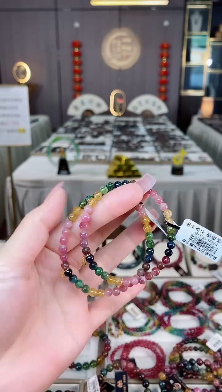 未镶嵌老矿碧玺单圈手串5mm+碧玺hon多样性发货一条