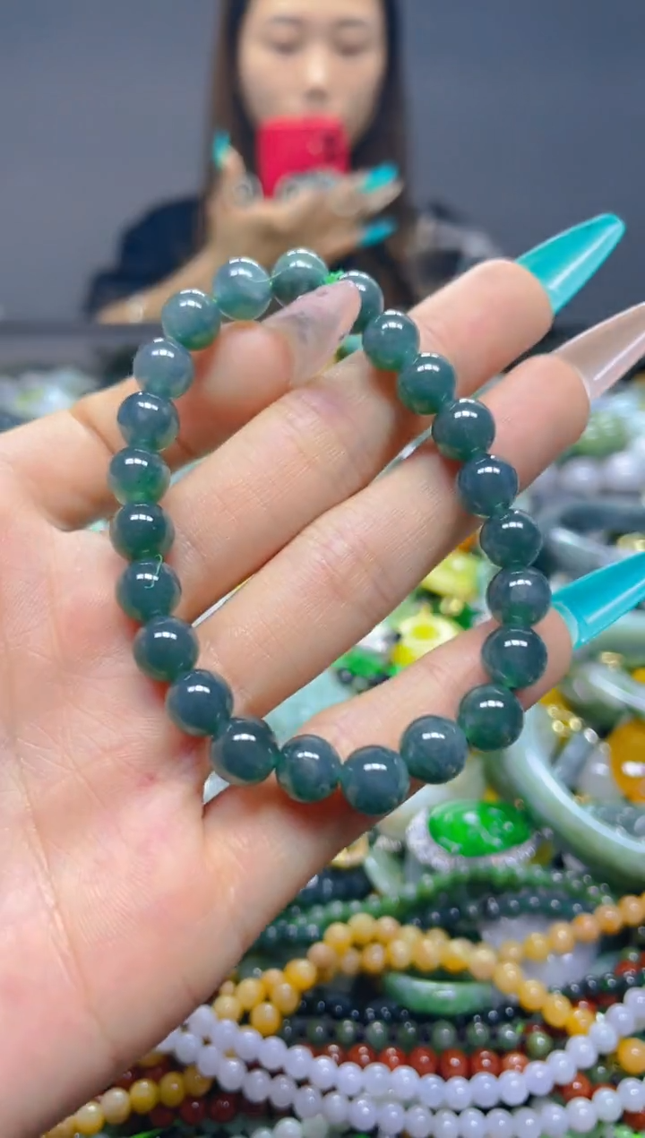 颈饰未镶嵌翡翠7MM/K/翡翠A货，一件也是批发价