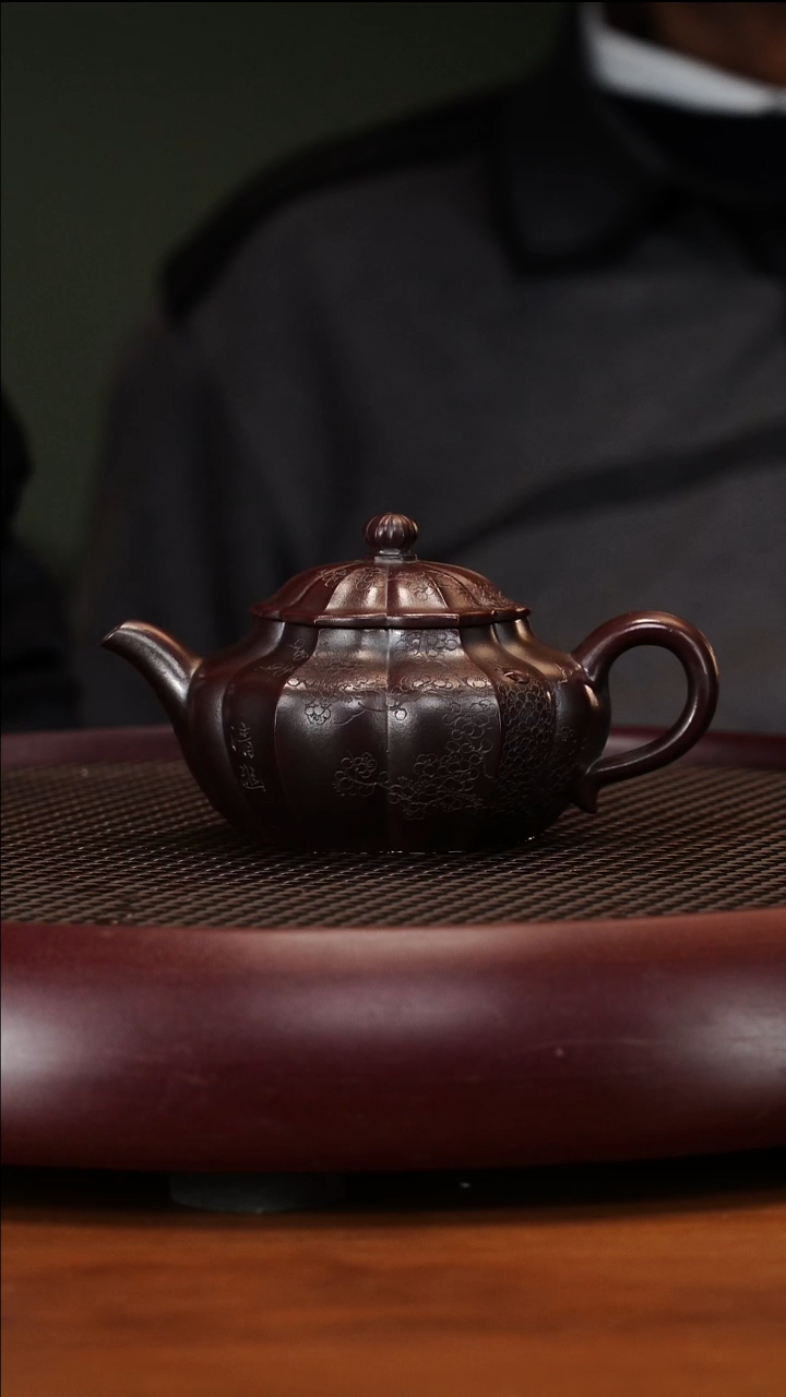 茶壶紫砂4-21PQZ筋纹 紫金砂