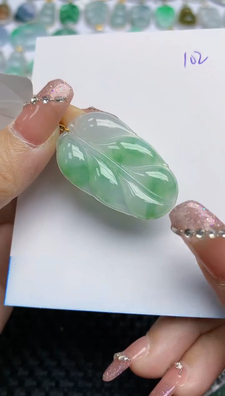 【闪购商品】翡翠颈饰18K金镶嵌天然A货翡翠 102