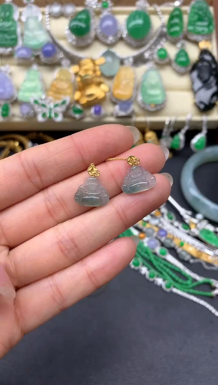 【闪购商品】翡翠耳饰18K金镶嵌151-中国好珍宝