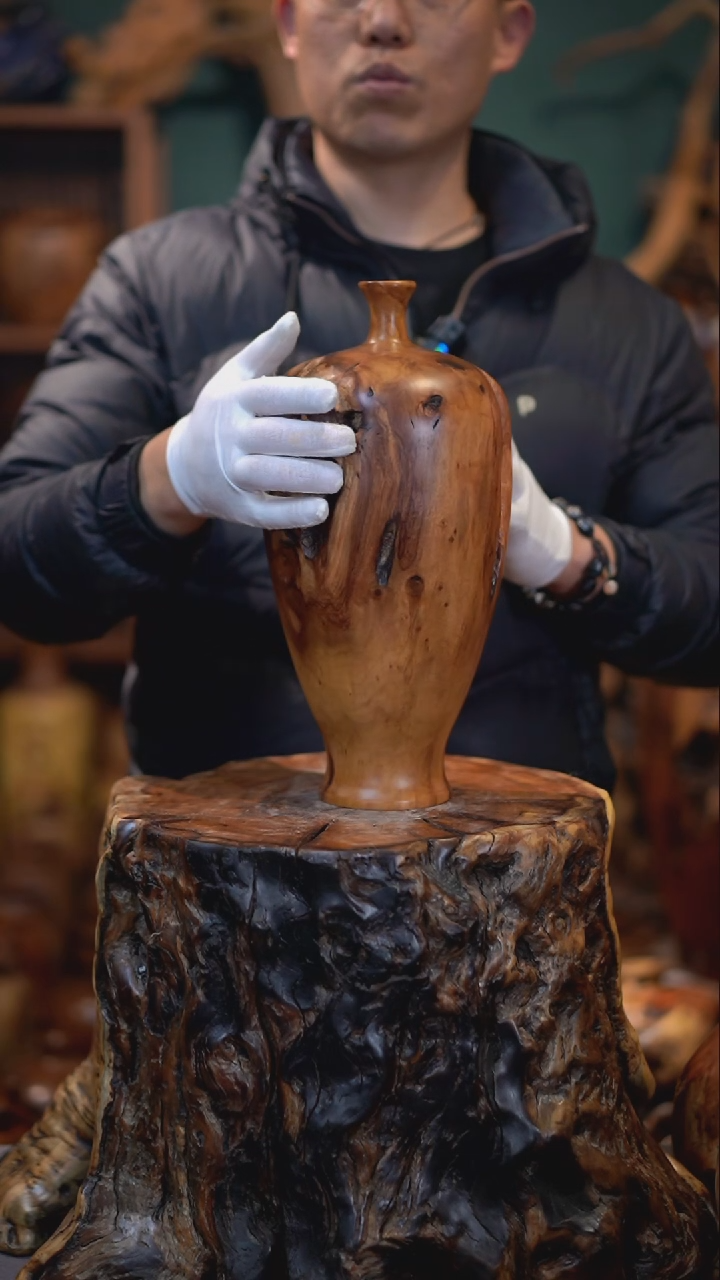 【闪购商品】枣木雷击枣木大梅瓶