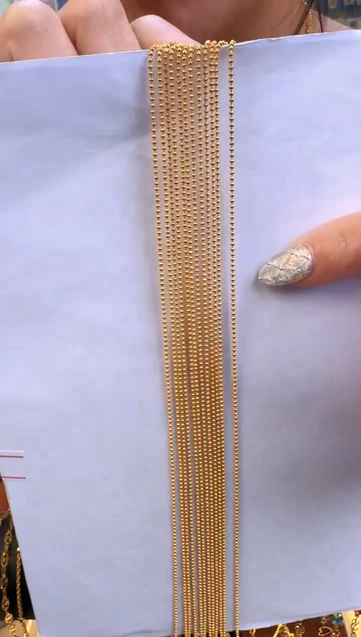 42cm1.3mm固定不可调节切面珠珠链1.70g（多样性发货）