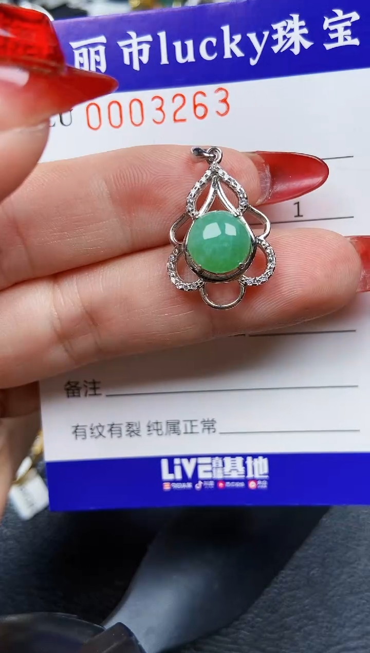 【闪购商品】翡翠颈饰银S925镶嵌3263