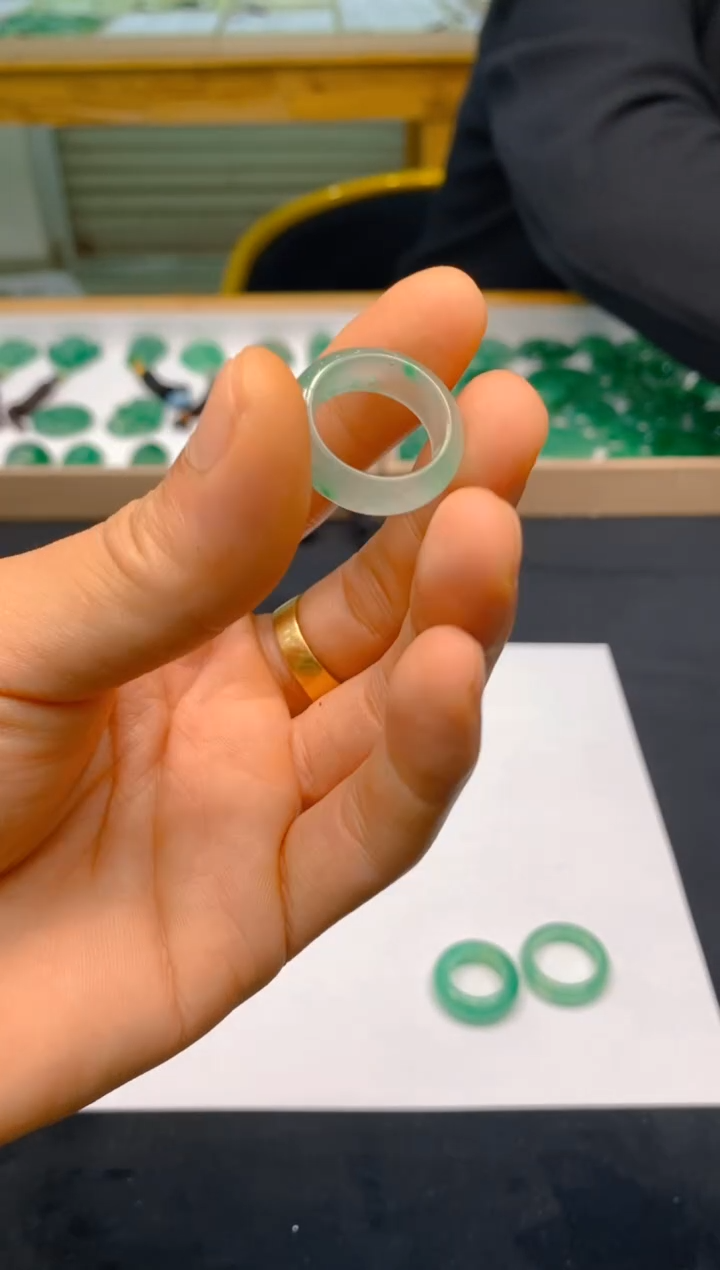 【闪购商品】石英质玉戒指未镶嵌冰美人非洲翠15