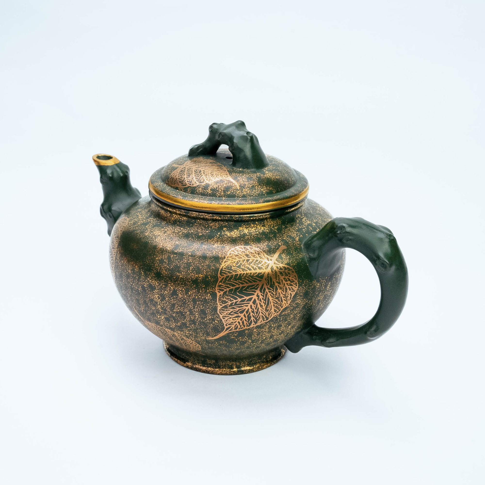 LBH-3014宜兴原矿手工紫砂壶民国绿报春400cc