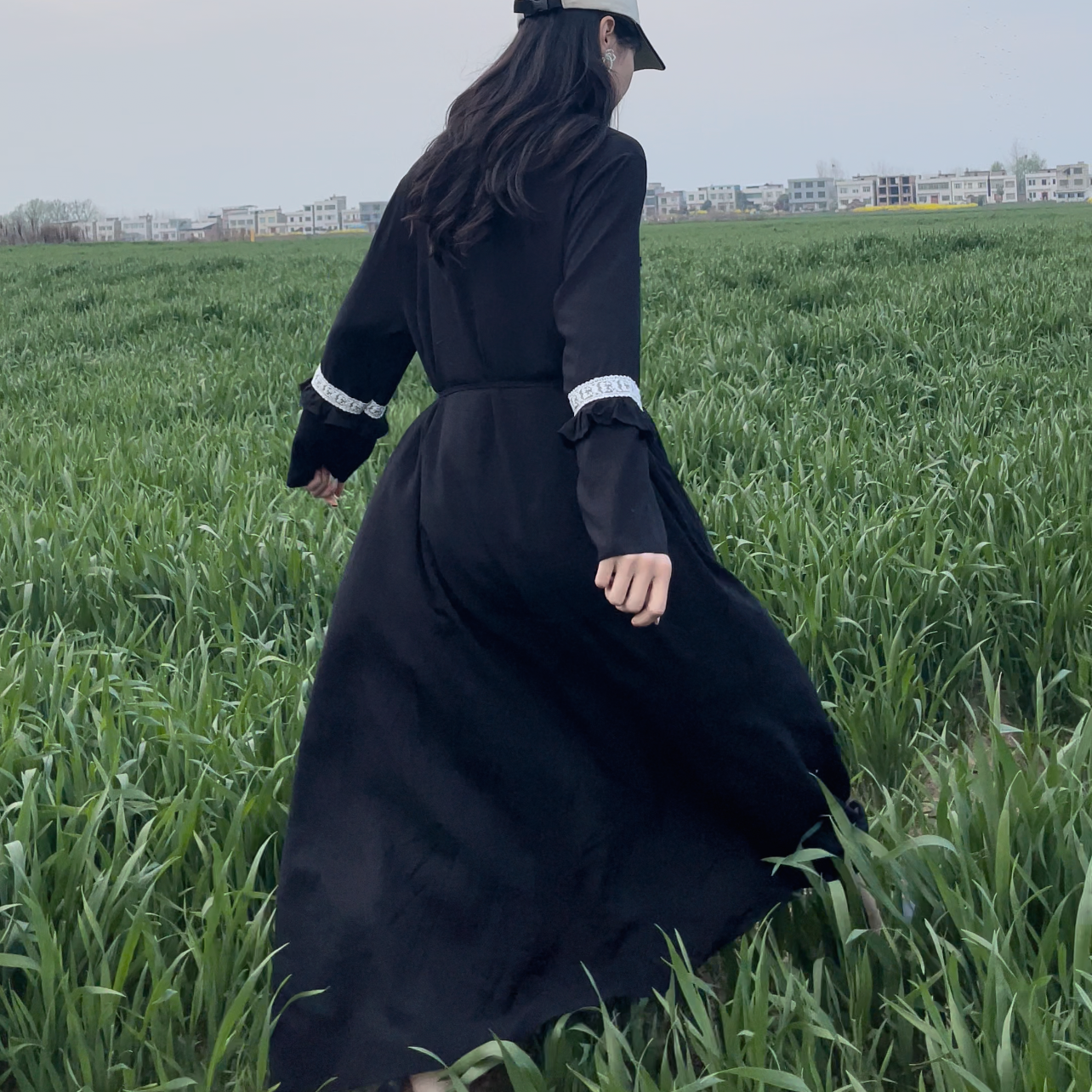 9916# (特价)棉绸长款连衣裙防晒显瘦开衫外套