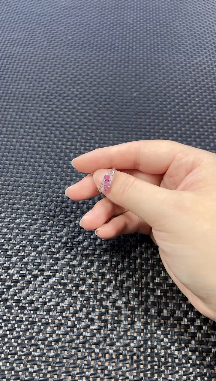 银S925镶嵌戒指碧玺阿*沐（多样性发一件）粉丝团礼物