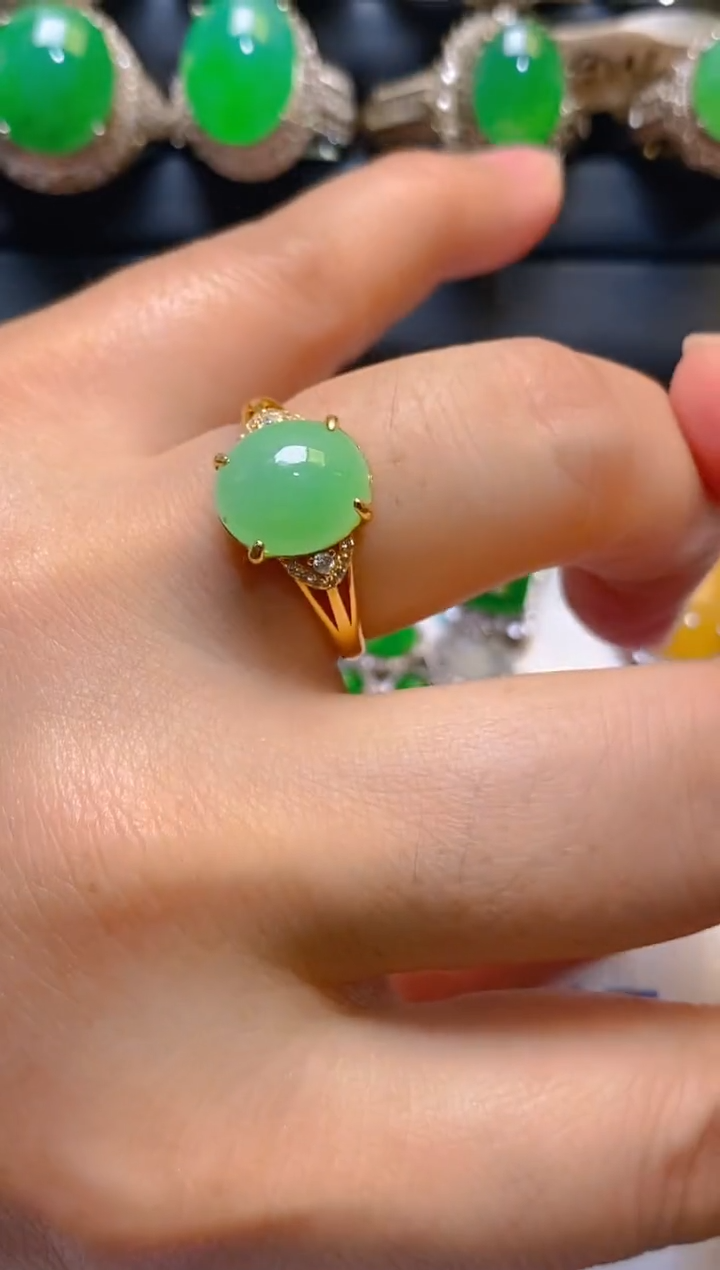 【闪购商品】翡翠耳饰银S925镶嵌天然A货翡翠1