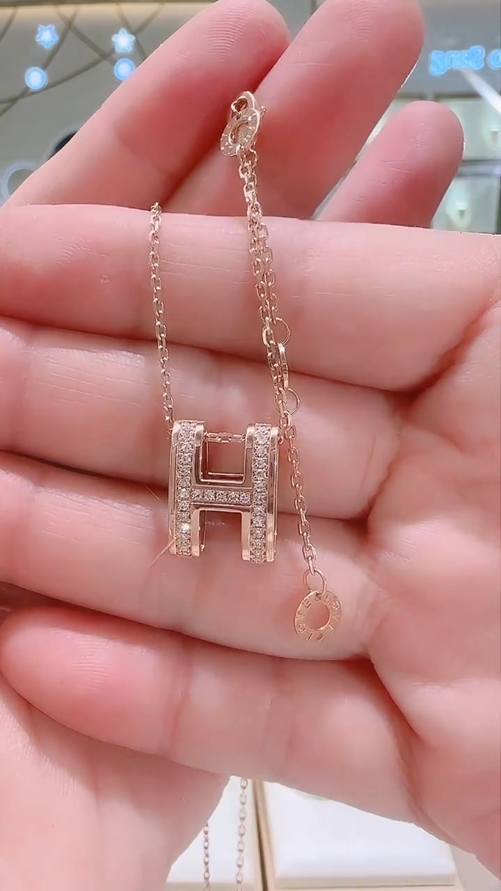 【闪购商品】钻石套链18K金镶嵌套链（大）