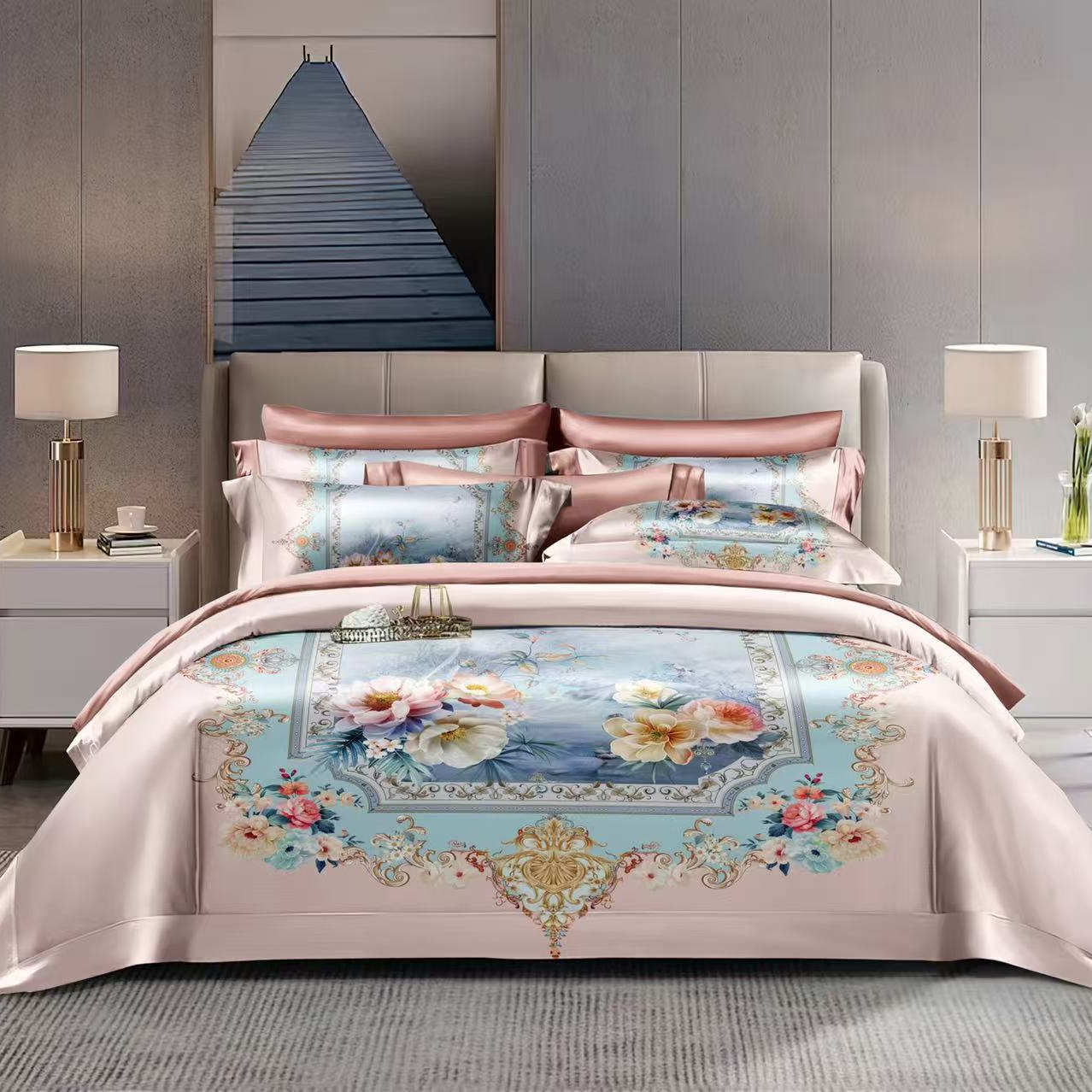 【小高百万补贴】高端唐宫燕贡缎提花四件套