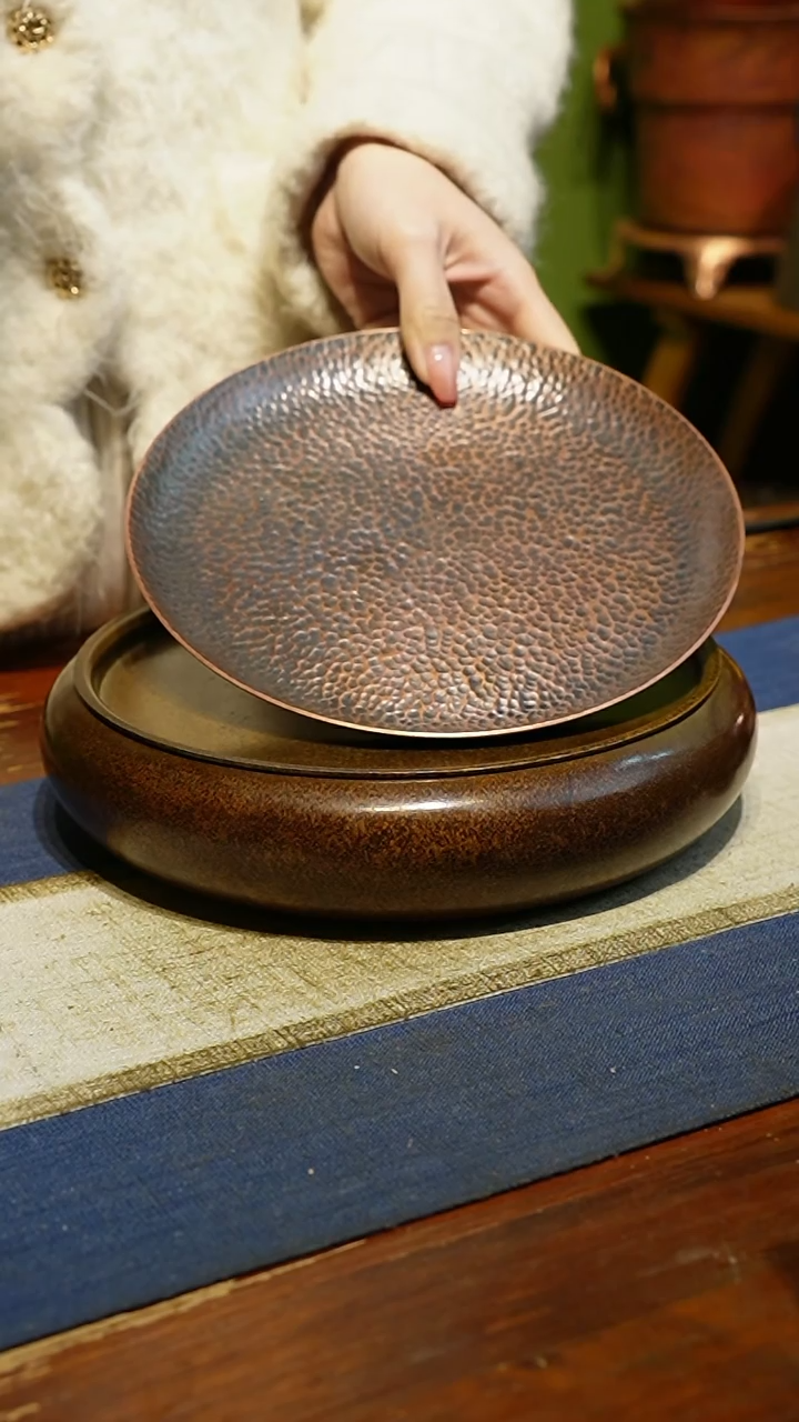 【闪购商品】纯紫铜新款做旧果盘