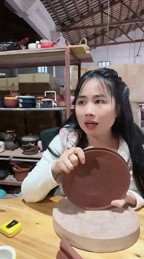 陶瑕疵20紫砂盘2个泛黑打磨