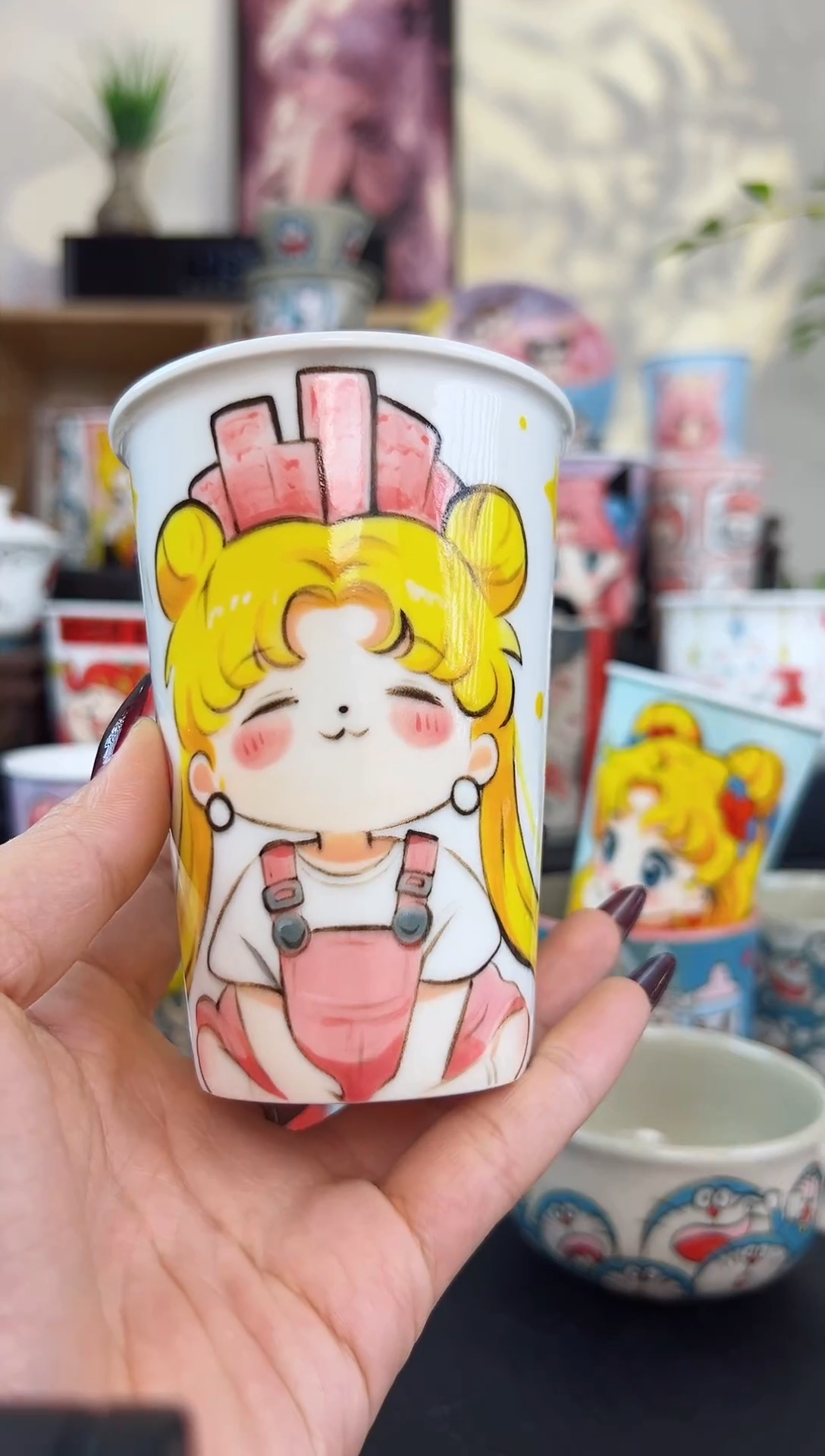 【闪购商品】摆件笙笙漫 手工手绘陶瓷杯杯