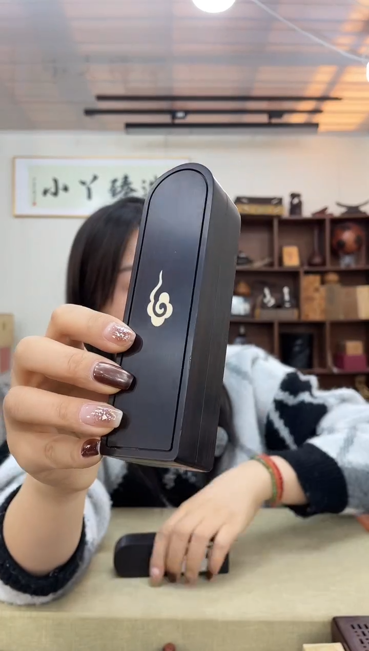 乌木类900紫光檀印章盒15厘米木木