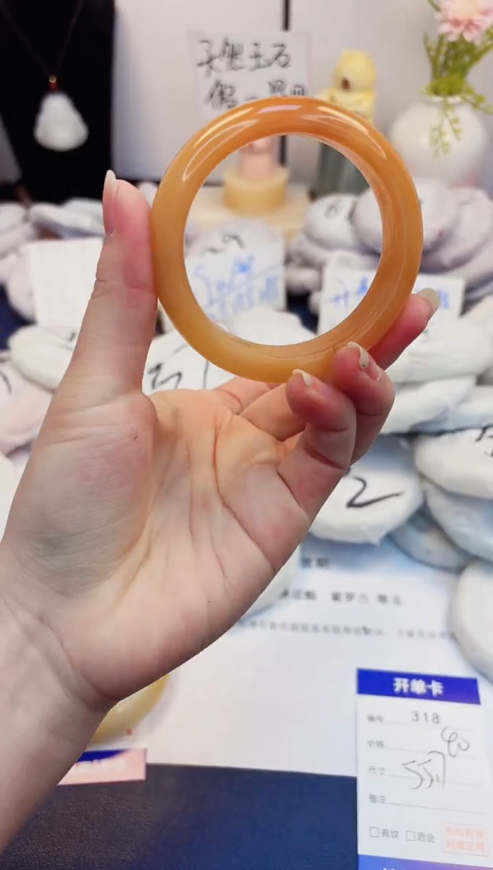 【闪购商品】石英质玉手镯未镶嵌318-财气镯-圈口55