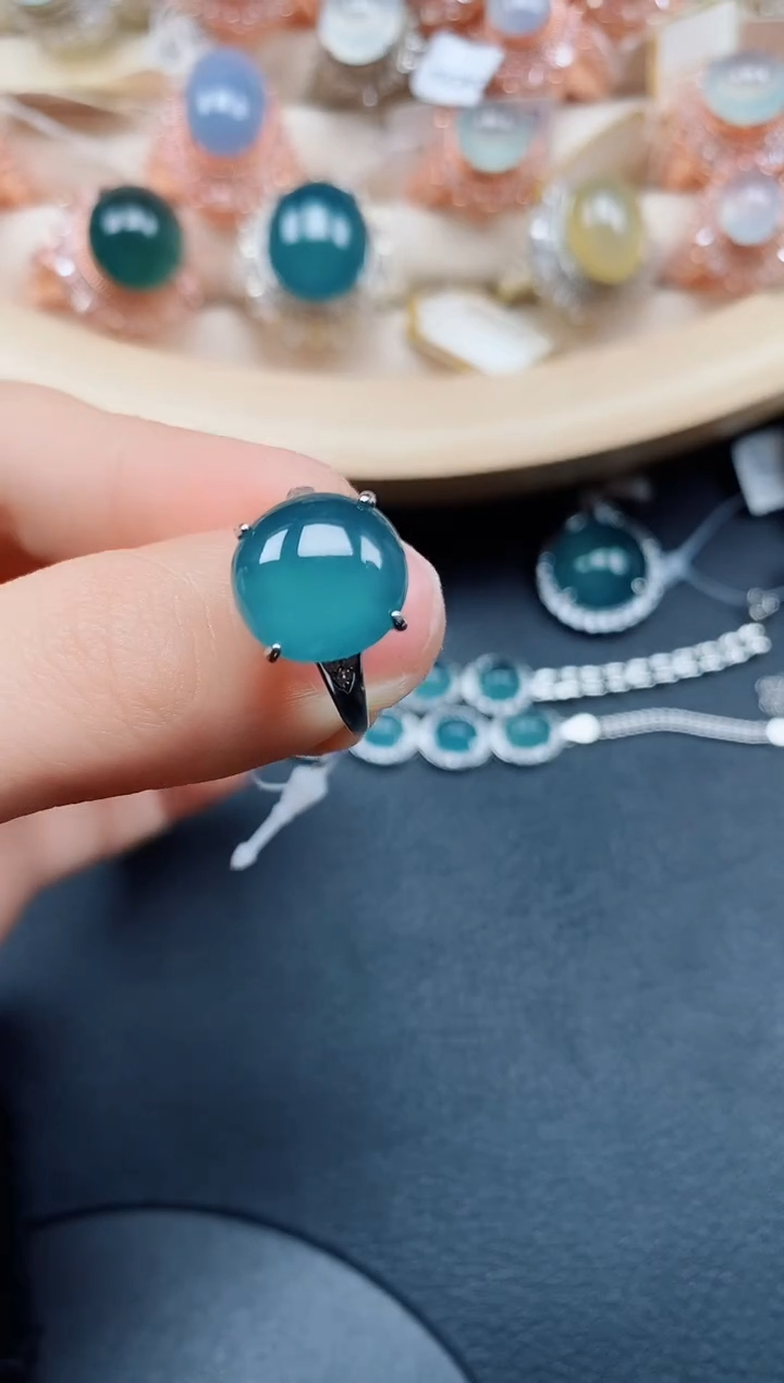 【闪购商品】翡翠戒指银S925镶嵌翡翠