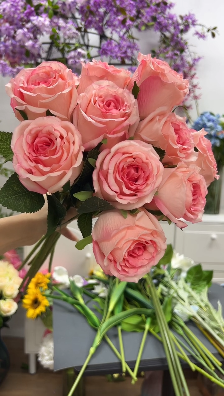 10枝粉色洛神花花
