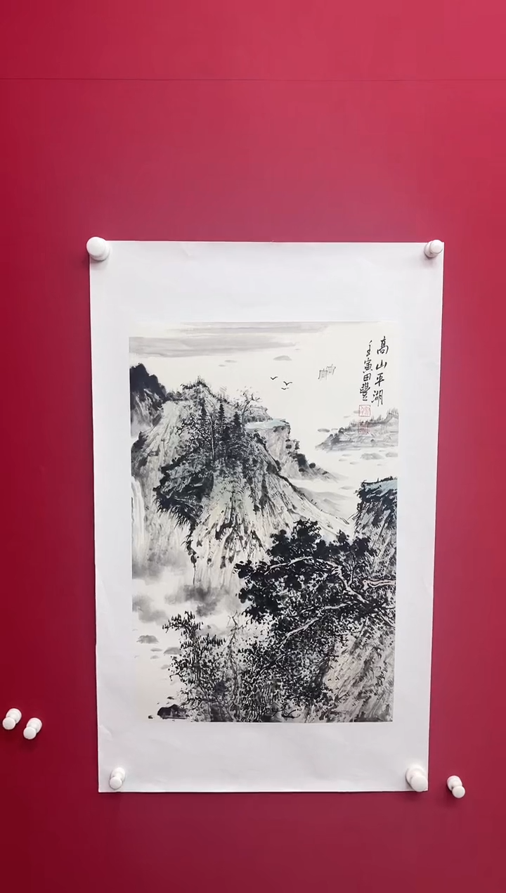 【闪购商品】国画田-四尺三开山水/无框