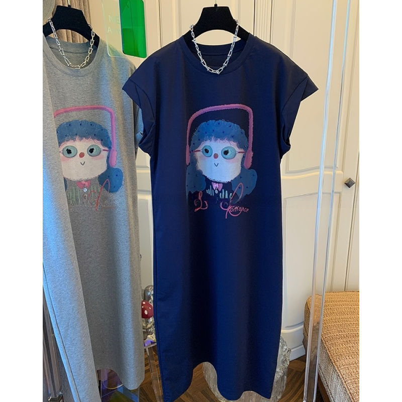 休闲减龄女孩短袖连衣裙长裙子T恤宽松时尚超好看漂亮今年流行新