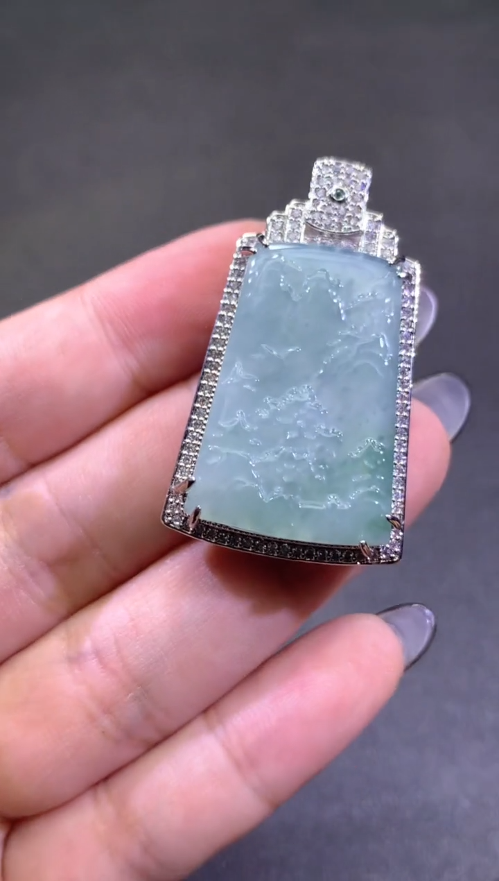 【闪购商品】翡翠挂件未镶嵌三水牌-30