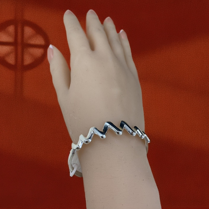 足银手链 手链手工白色情侣黑色编织单圈玉35