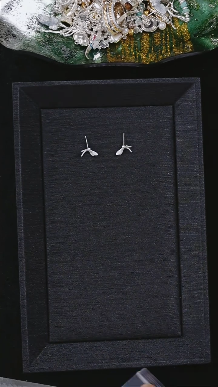 合成立方氧化锆925银48蜻蜓耳钉