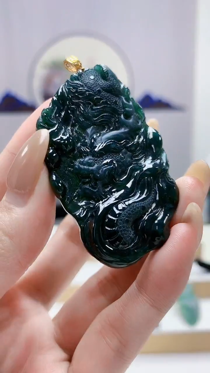 未镶嵌定制翡翠5028MM-毛货挂件384
