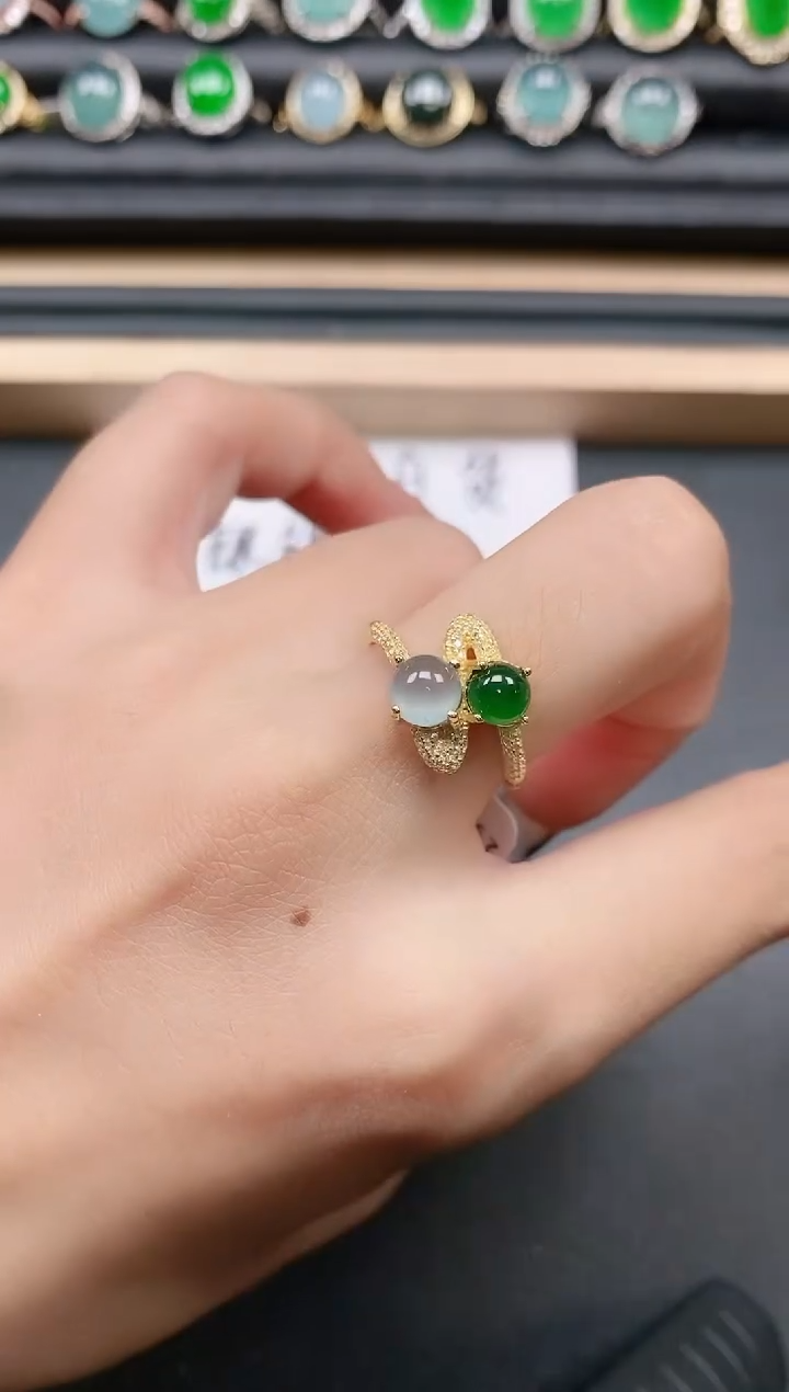 翡翠戒指银S925镶嵌11111111