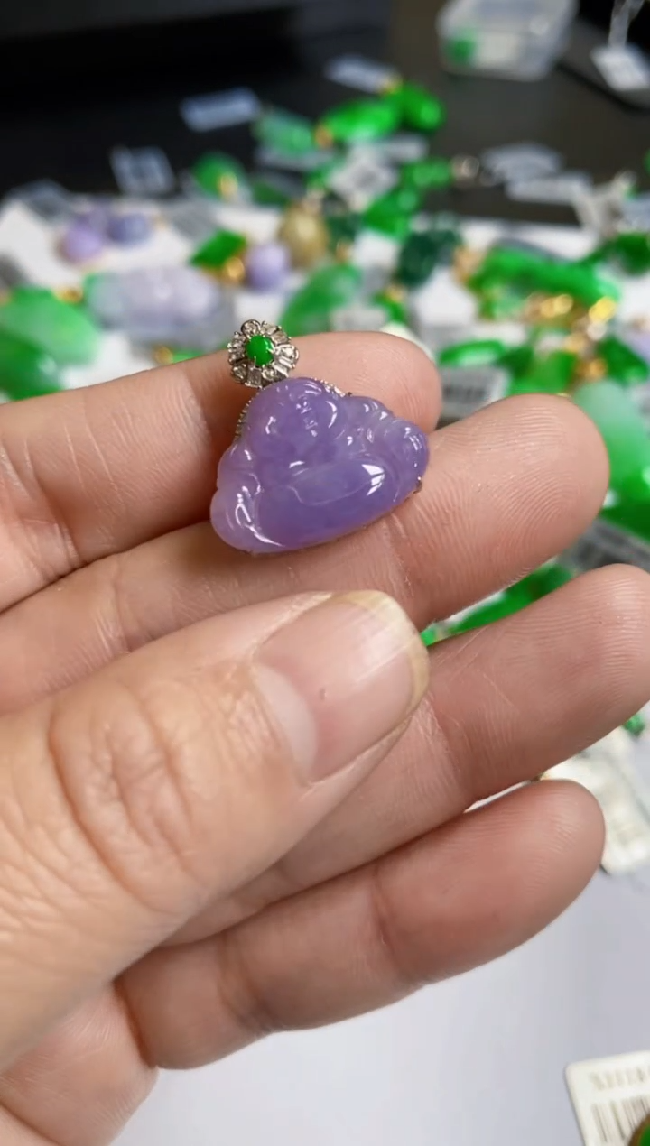 【闪购商品】翡翠颈饰18K金镶嵌吊坠