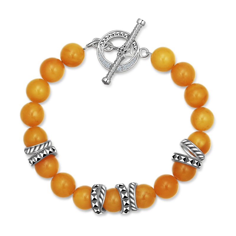 MGS曼古银S925银蜜蜡轻奢小众手链 7.5英寸 约15g M0424131750