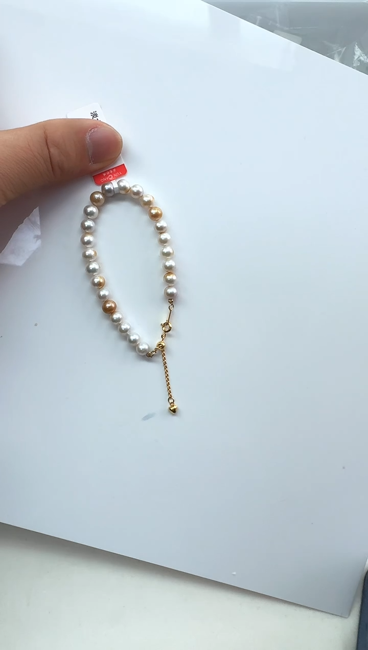 【闪购商品】淡水珍珠AQ银S925镶嵌珍珠手链@@BS127
