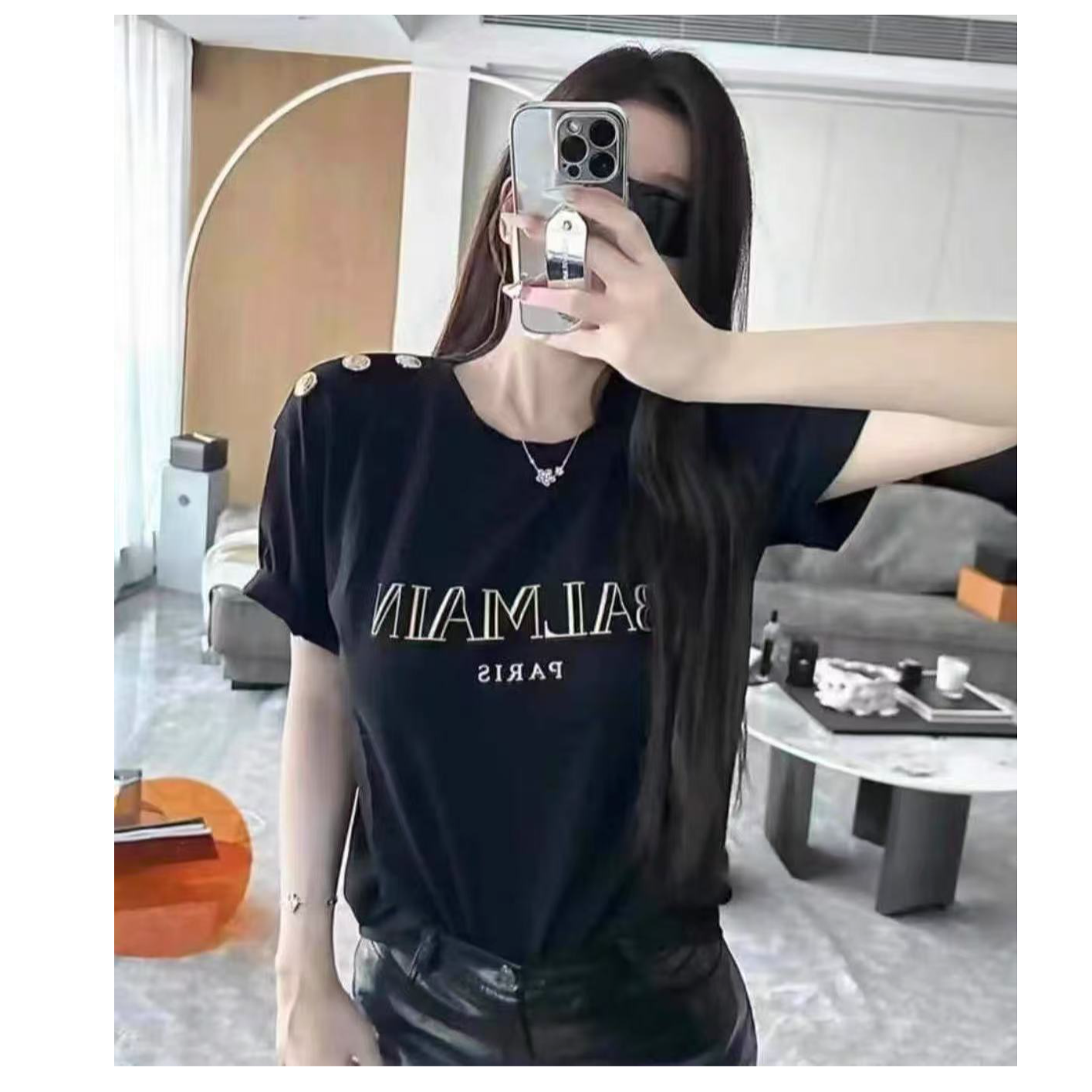 99新 BALMAIN/巴尔曼 双双臻选/cc00204/巴尔曼短袖/38码