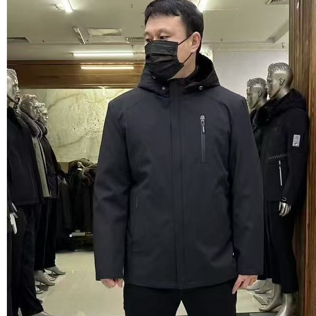 2011男士帽款拼貂内胆派克服