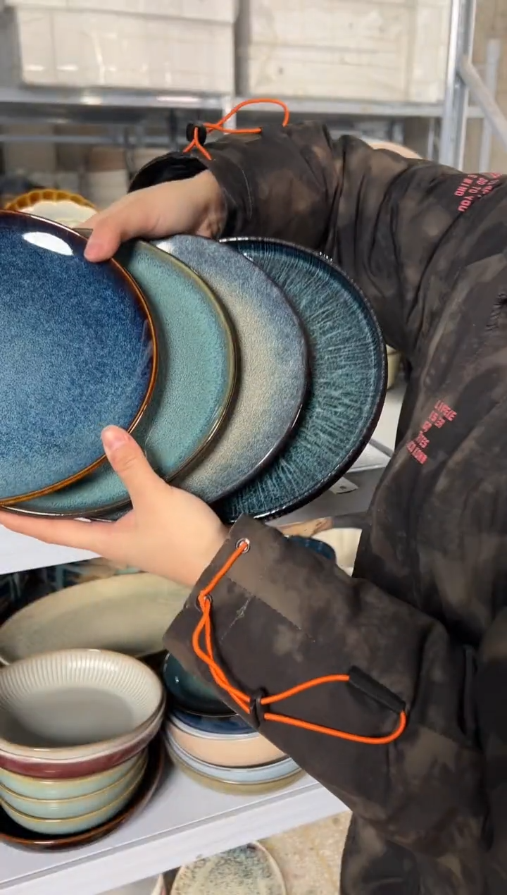 陶瓷外贸尾货瑕疵满20包邮X4小盘8英寸20厘米左右