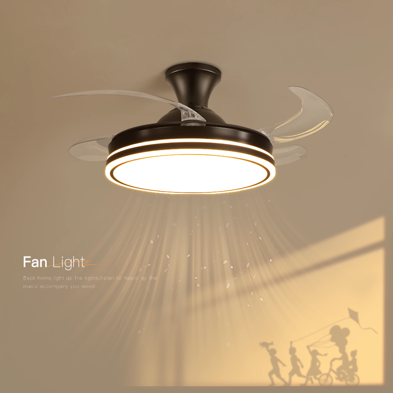 餐厅风扇灯简约现代隐形吊扇灯客厅吊灯家用护眼电扇卧室房间灯具