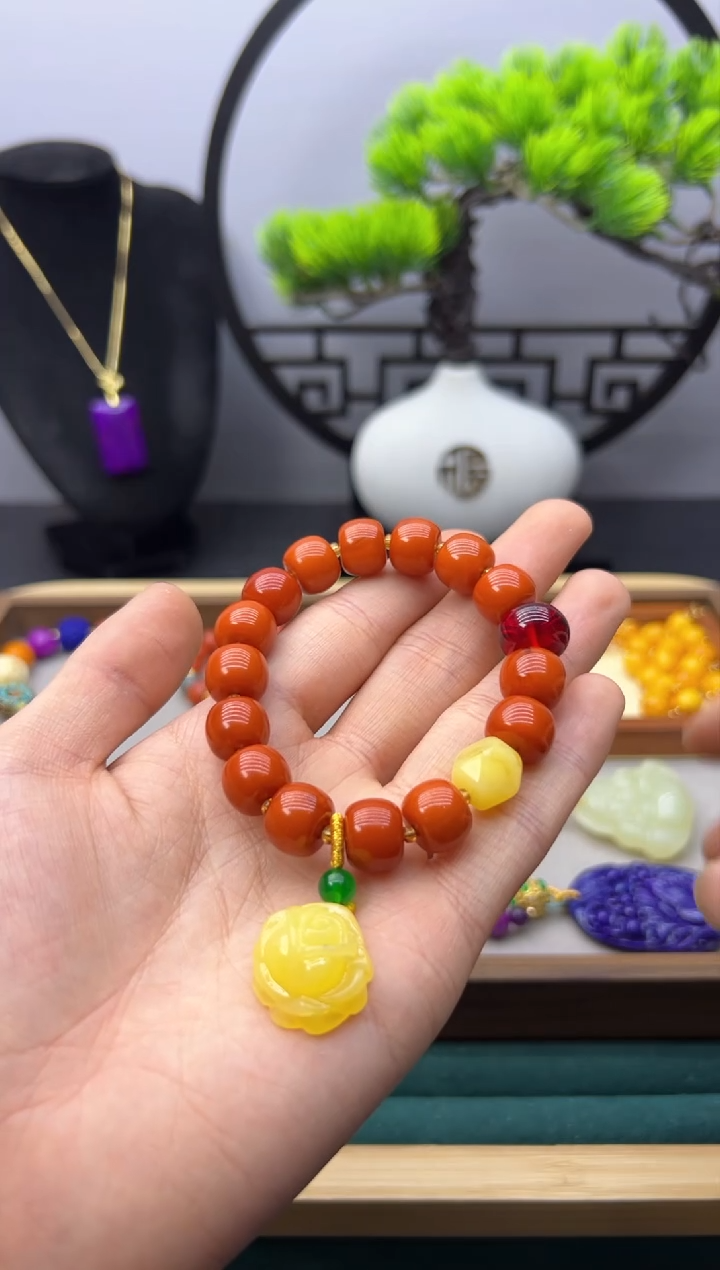 【闪购商品】蜜蜡耳饰14K金镶嵌S119           