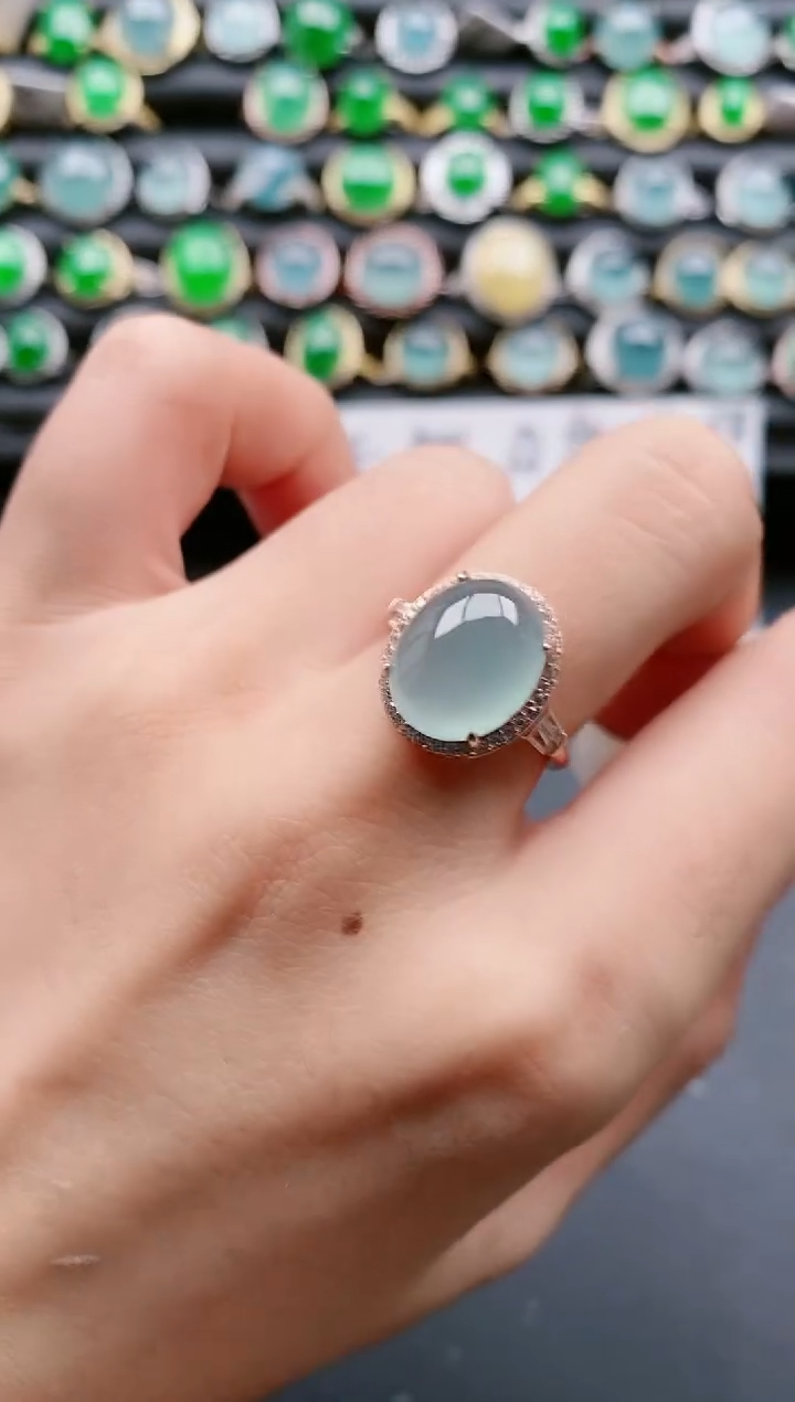 【闪购商品】翡翠戒指银S925镶嵌111111