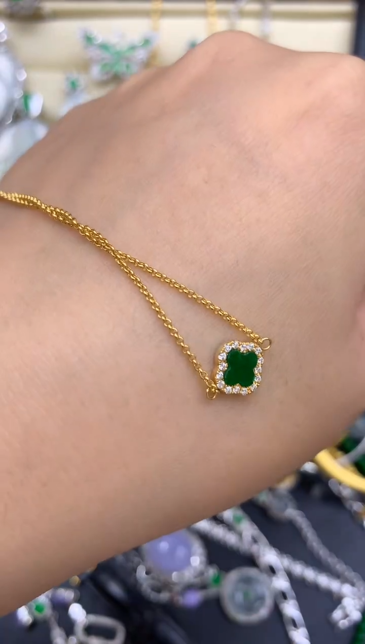 18K金镶嵌手链翡翠203-中国好珍宝