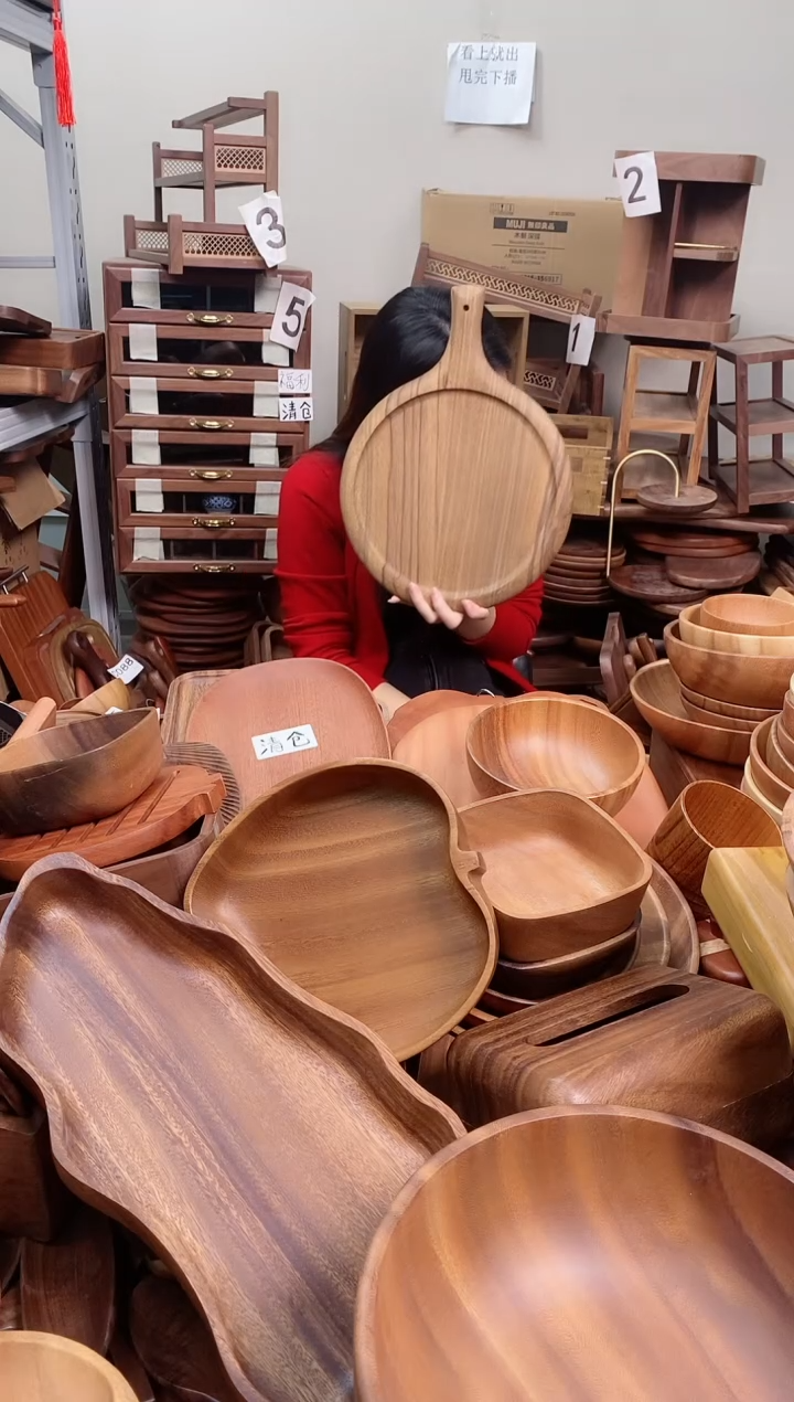 木  斑马木带手柄披萨板40*30*2cm 