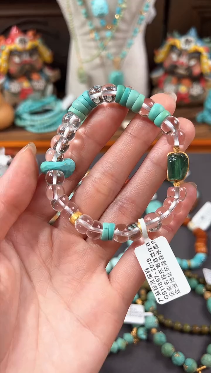 【闪购商品】水晶手链18K金镶嵌白水晶手链