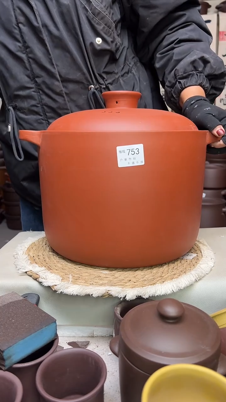 宜兴紫砂微瑕12升直筒朱泥753