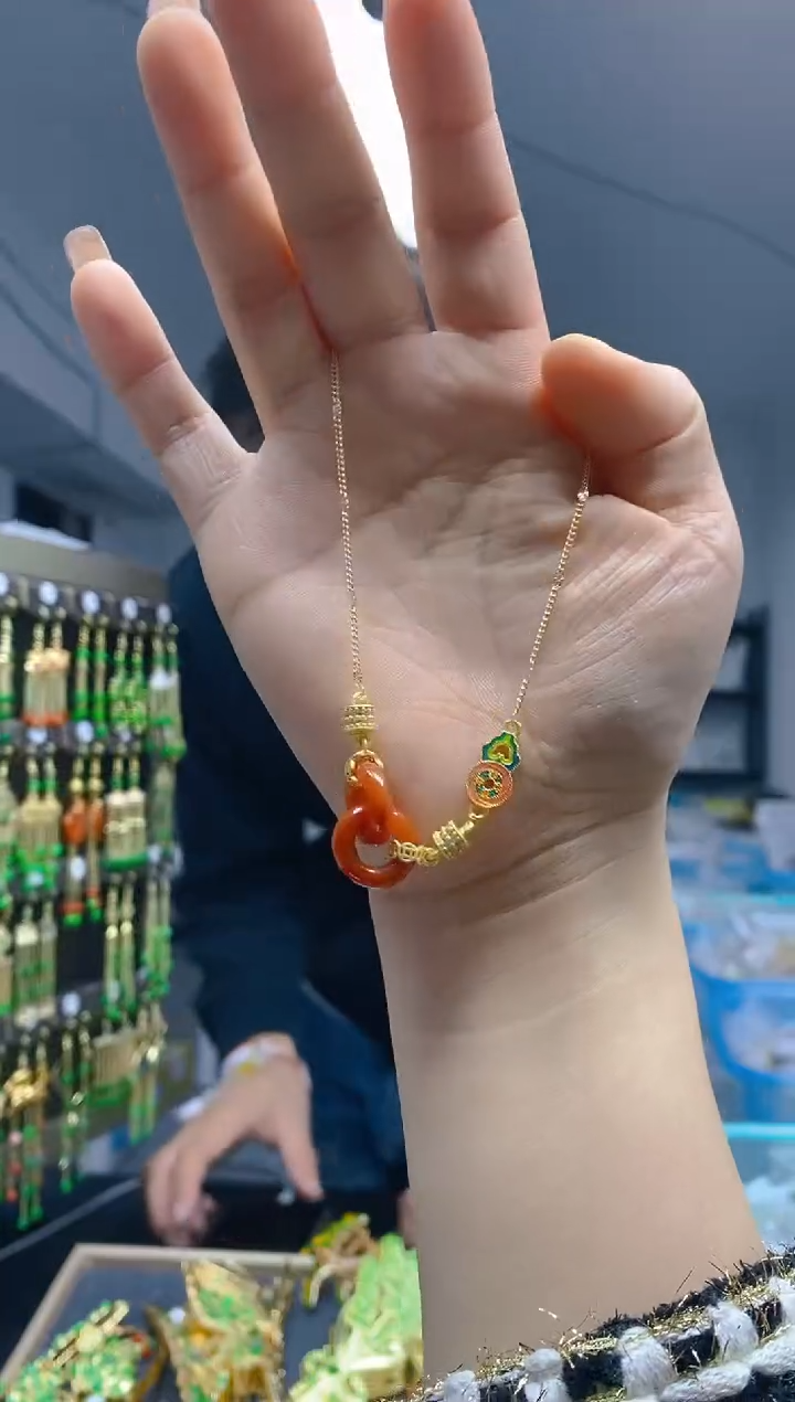 【闪购商品】翡翠耳饰合金0231翡翠锁骨链